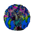 Exotic Flowers in Vase Standard 15  Premium Flano Round Cushions Back