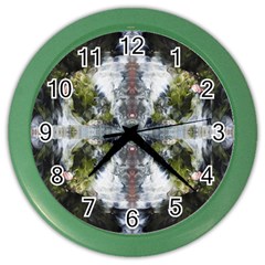 Mixed Media Painting Repeats Color Wall Clock by kaleidomarblingart