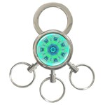 Blue green  Twist 3-Ring Key Chain Front