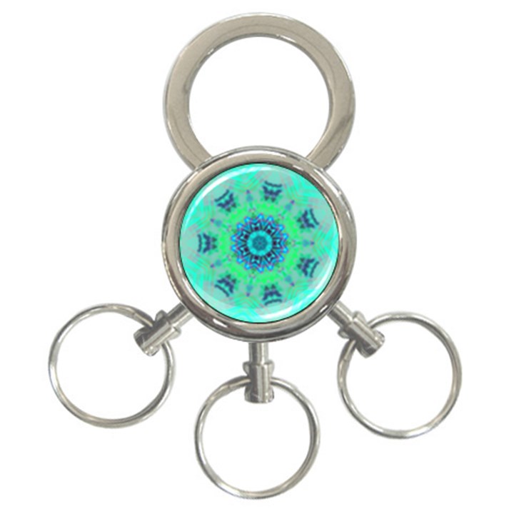 Blue green  Twist 3-Ring Key Chain