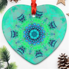 Blue Green  Twist Heart Ornament (two Sides) by LW323