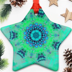 Blue Green  Twist Star Ornament (two Sides) by LW323