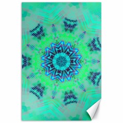 Blue Green  Twist Canvas 24  X 36  by LW323