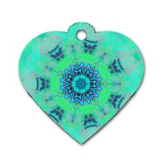 Blue Green  Twist Dog Tag Heart (two Sides) by LW323