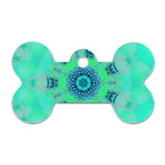 Blue Green  Twist Dog Tag Bone (two Sides) by LW323