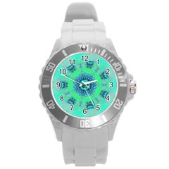 Blue Green  Twist Round Plastic Sport Watch (l) by LW323