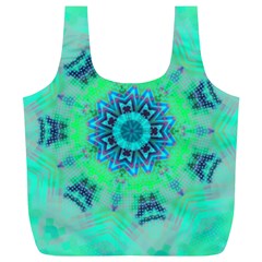 Blue Green  Twist Full Print Recycle Bag (xl) by LW323