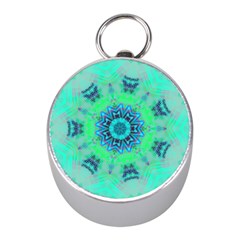 Blue Green  Twist Mini Silver Compasses by LW323