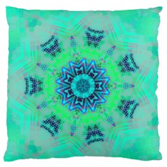 Blue Green  Twist Large Flano Cushion Case (one Side) by LW323