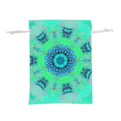 Blue Green  Twist Lightweight Drawstring Pouch (l) by LW323