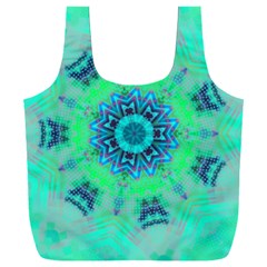 Blue Green  Twist Full Print Recycle Bag (xxl) by LW323