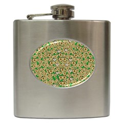 Florals In The Green Season In Perfect  Ornate Calm Harmony Hip Flask (6 Oz) by pepitasart