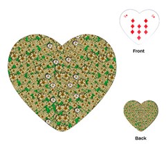 Florals In The Green Season In Perfect  Ornate Calm Harmony Playing Cards Single Design (heart) by pepitasart