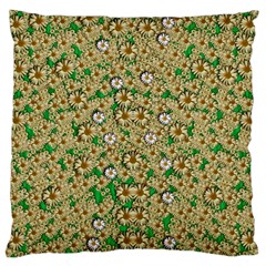 Florals In The Green Season In Perfect  Ornate Calm Harmony Large Cushion Case (one Side) by pepitasart