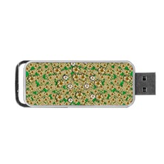 Florals In The Green Season In Perfect  Ornate Calm Harmony Portable Usb Flash (one Side) by pepitasart