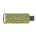 Florals In The Green Season In Perfect  Ornate Calm Harmony Portable USB Flash (Two Sides) Front