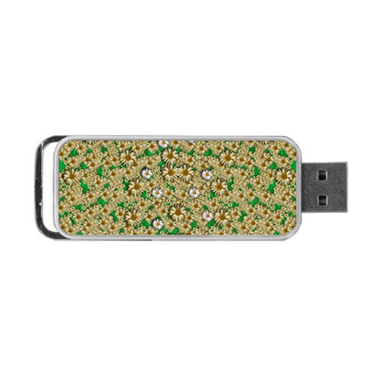 Florals In The Green Season In Perfect  Ornate Calm Harmony Portable USB Flash (Two Sides)