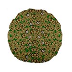 Florals In The Green Season In Perfect  Ornate Calm Harmony Standard 15  Premium Round Cushions Front