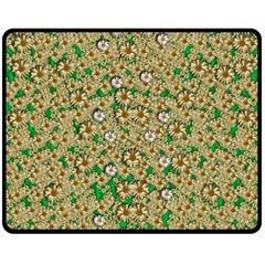 Florals In The Green Season In Perfect  Ornate Calm Harmony Double Sided Fleece Blanket (medium)  by pepitasart