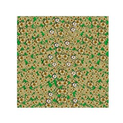 Florals In The Green Season In Perfect  Ornate Calm Harmony Small Satin Scarf (square) by pepitasart