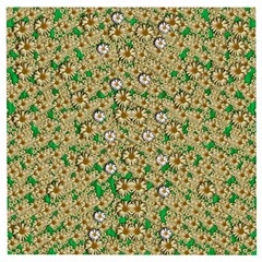 Florals In The Green Season In Perfect  Ornate Calm Harmony Wooden Puzzle Square by pepitasart