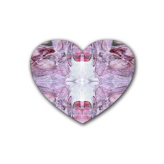 Pebbles Repeats I Rubber Coaster (heart)  by kaleidomarblingart