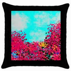 Flowers Throw Pillow Case (black) by LW323