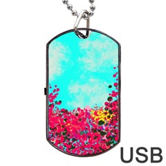 Flowers Dog Tag Usb Flash (one Side) by LW323