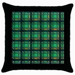 Green Clover Throw Pillow Case (black) by LW323