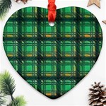 Green Clover Heart Ornament (Two Sides) Front