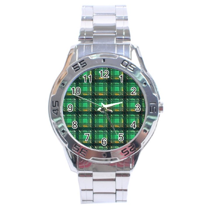 Green Clover Stainless Steel Analogue Watch