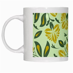 Folk Floral Pattern  Abstract Flowers Surface Design  Seamless Pattern White Mugs by Eskimos