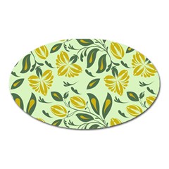 Folk Floral Pattern  Abstract Flowers Surface Design  Seamless Pattern Oval Magnet by Eskimos