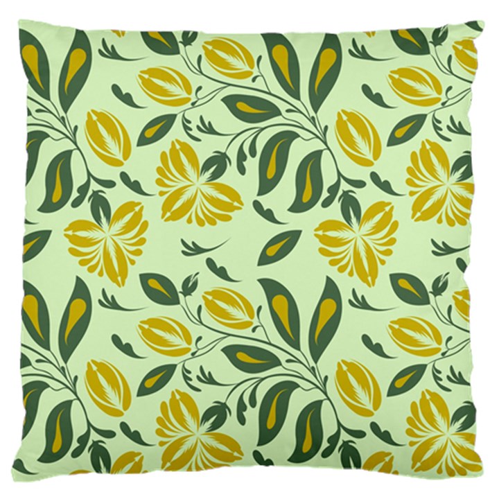 Folk floral pattern. Abstract flowers surface design. Seamless pattern Large Cushion Case (One Side)