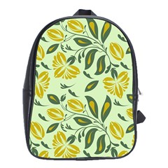 Folk Floral Pattern  Abstract Flowers Surface Design  Seamless Pattern School Bag (xl) by Eskimos