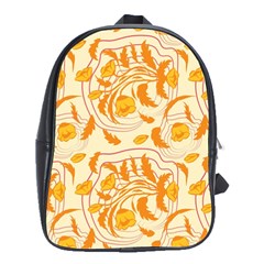 Folk floral pattern. Abstract flowers surface design. Seamless pattern School Bag (Large)