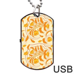 Folk Floral Pattern  Abstract Flowers Surface Design  Seamless Pattern Dog Tag Usb Flash (one Side) by Eskimos