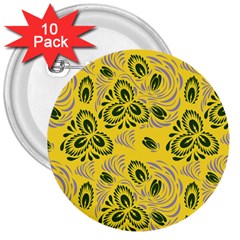 Folk Floral Pattern  Abstract Flowers Surface Design  Seamless Pattern 3  Buttons (10 Pack)  by Eskimos