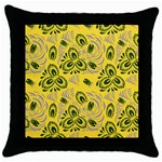 Folk floral pattern. Abstract flowers surface design. Seamless pattern Throw Pillow Case (Black) Front