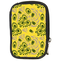 Folk Floral Pattern  Abstract Flowers Surface Design  Seamless Pattern Compact Camera Leather Case by Eskimos