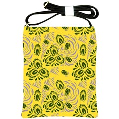 Folk Floral Pattern  Abstract Flowers Surface Design  Seamless Pattern Shoulder Sling Bag by Eskimos