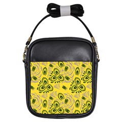 Folk Floral Pattern  Abstract Flowers Surface Design  Seamless Pattern Girls Sling Bag by Eskimos