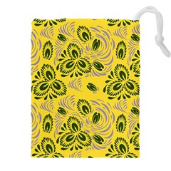 Folk Floral Pattern  Abstract Flowers Surface Design  Seamless Pattern Drawstring Pouch (5xl) by Eskimos