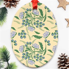 Folk Floral Pattern  Abstract Flowers Surface Design  Seamless Pattern Ornament (oval) by Eskimos