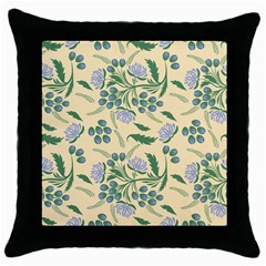 Folk Floral Pattern  Abstract Flowers Surface Design  Seamless Pattern Throw Pillow Case (black) by Eskimos