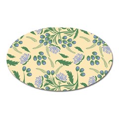 Folk Floral Pattern  Abstract Flowers Surface Design  Seamless Pattern Oval Magnet by Eskimos