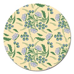 Folk Floral Pattern  Abstract Flowers Surface Design  Seamless Pattern Magnet 5  (round) by Eskimos