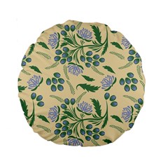 Folk Floral Pattern  Abstract Flowers Surface Design  Seamless Pattern Standard 15  Premium Round Cushions by Eskimos