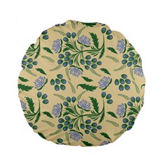 Folk Floral Pattern  Abstract Flowers Surface Design  Seamless Pattern Standard 15  Premium Flano Round Cushions by Eskimos