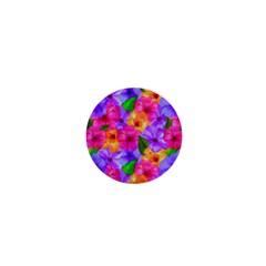 Watercolor Flowers  Multi-colored Bright Flowers 1  Mini Magnets by SychEva